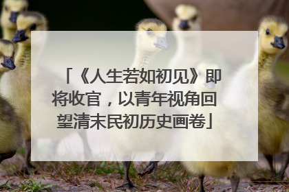 《人生若如初见》即将收官，以青年视角回望清末民初历史画卷