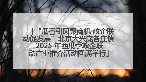 “瓜香引凤聚商机 政企联动促发展”北京大兴庞各庄镇 2025 年西瓜季政企联动产业推介活动圆满举行