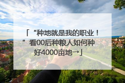 “种地就是我的职业！”看00后种粮人如何种好4000亩地→