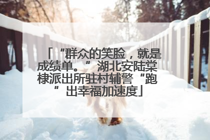 “群众的笑脸，就是成绩单。”湖北安陆棠棣派出所驻村辅警“跑”出幸福加速度