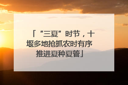 “三夏”时节，十堰多地抢抓农时有序推进夏种夏管