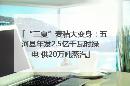 “三夏”麦秸大变身：五河县年发2.5亿千瓦时绿电 供20万吨蒸汽