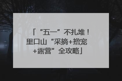“五一”不扎堆！里口山“采摘+撸宠+露营”全攻略