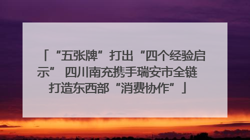 “五张牌”打出“四个经验启示” 四川南充携手瑞安市全链打造东西部“消费协作”