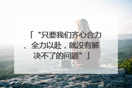 “只要我们齐心合力、全力以赴，就没有解决不了的问题”