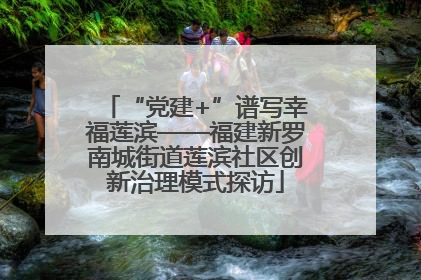 “党建+”谱写幸福莲滨——福建新罗南城街道莲滨社区创新治理模式探访
