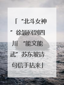 “北斗女神”徐颖回到四川 “能文能武”苏东坡诗句信手拈来