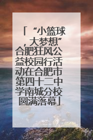 “小篮球，大梦想”合肥狂风公益校园行活动在合肥市第四十二中学南城分校圆满落幕