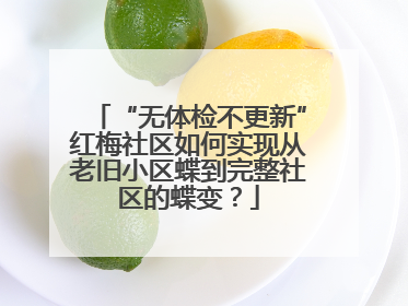 “无体检不更新”红梅社区如何实现从老旧小区蝶到完整社区的蝶变？