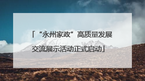 “永州家政”高质量发展交流展示活动正式启动