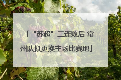 “苏超”三连败后 常州队拟更换主场比赛地