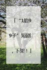 “1胎99子”短剧，下架！