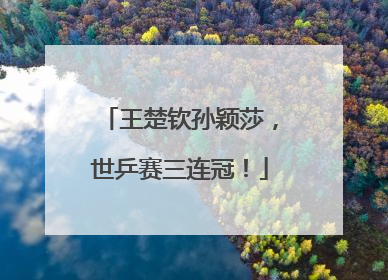 王楚钦孙颖莎，世乒赛三连冠！