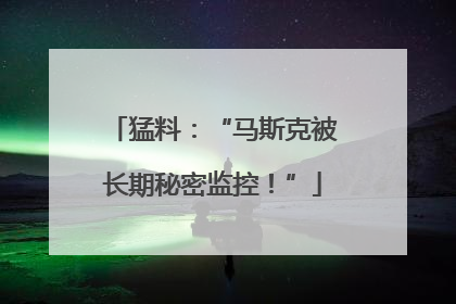 猛料：“马斯克被长期秘密监控！”