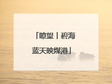 瞭望丨碧海蓝天映煤港