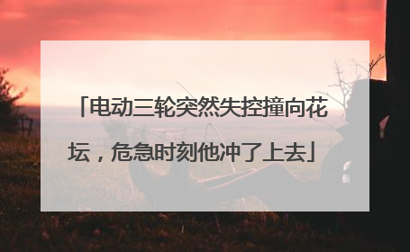 电动三轮突然失控撞向花坛，危急时刻他冲了上去
