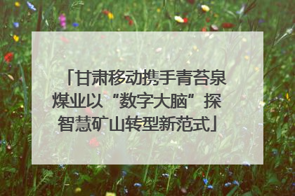 甘肃移动携手青苔泉煤业以“数字大脑”探智慧矿山转型新范式