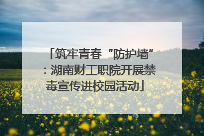 筑牢青春“防护墙”：湖南财工职院开展禁毒宣传进校园活动