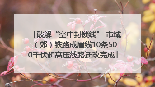 破解“空中封锁线” 市域（郊）铁路成眉线10条500千伏超高压线路迁改完成