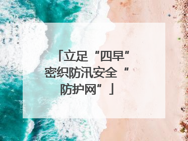 立足“四早”密织防汛安全“防护网”