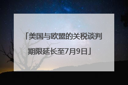 美国与欧盟的关税谈判期限延长至7月9日