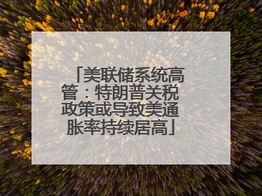 美联储系统高管：特朗普关税政策或导致美通胀率持续居高