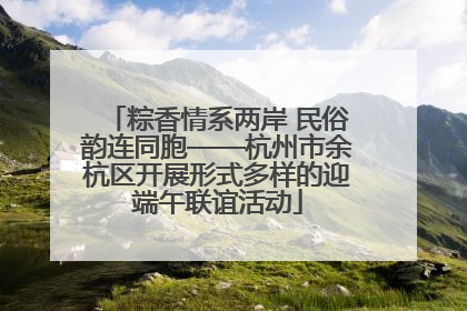 粽香情系两岸 民俗韵连同胞——杭州市余杭区开展形式多样的迎端午联谊活动