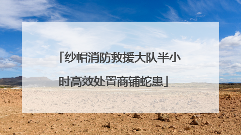 纱帽消防救援大队半小时高效处置商铺蛇患