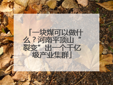 一块煤可以做什么？河南平顶山“裂变”出一个千亿级产业集群