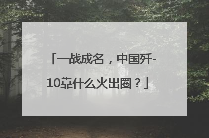 一战成名，中国歼-10靠什么火出圈？