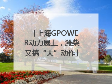 上海GPOWER动力展上，潍柴又搞“大”动作