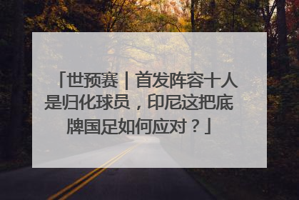 世预赛｜首发阵容十人是归化球员，印尼这把底牌国足如何应对？