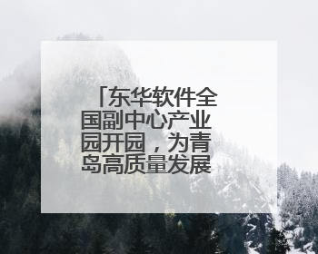东华软件全国副中心产业园开园，为青岛高质量发展注入新动能