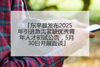东平县发布2025年引进急需紧缺优秀青年人才初试公告，5月30日开展面谈