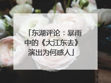 东湖评论：暴雨中的《大江东去》演出为何感人