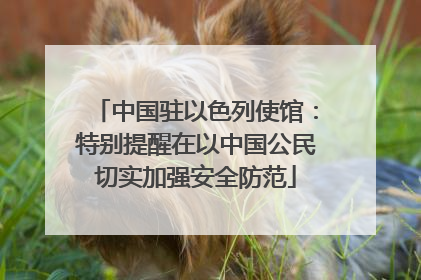 中国驻以色列使馆：特别提醒在以中国公民切实加强安全防范