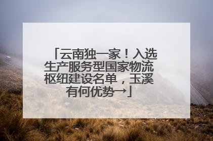 云南独一家！入选生产服务型国家物流枢纽建设名单，玉溪有何优势→