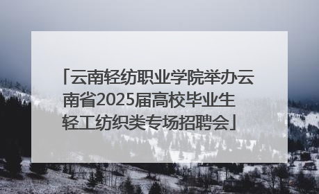 云南轻纺职业学院举办云南省2025届高校毕业生轻工纺织类专场招聘会