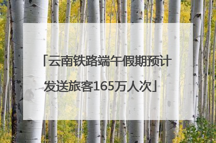 云南铁路端午假期预计发送旅客165万人次