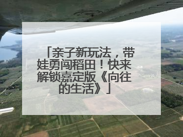 亲子新玩法，带娃勇闯稻田！快来解锁嘉定版《向往的生活》