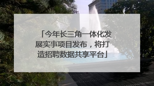 今年长三角一体化发展实事项目发布，将打造招聘数据共享平台