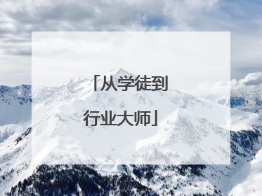 从学徒到行业大师