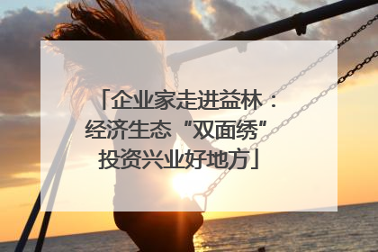 企业家走进益林：经济生态“双面绣” 投资兴业好地方