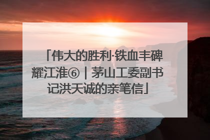 伟大的胜利·铁血丰碑耀江淮⑥｜茅山工委副书记洪天诚的亲笔信