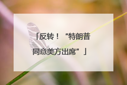 反转！“特朗普同意美方出席”