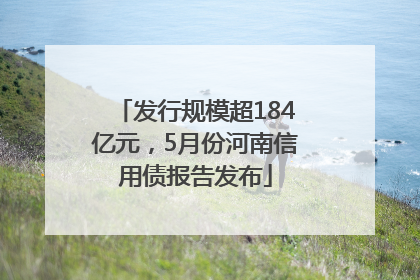 发行规模超184亿元，5月份河南信用债报告发布