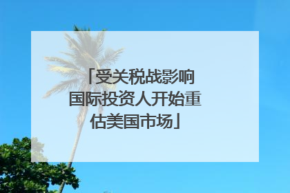 受关税战影响 国际投资人开始重估美国市场