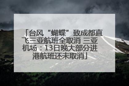 台风“蝴蝶”致成都直飞三亚航班全取消 三亚机场：13日晚大部分进港航班还未取消