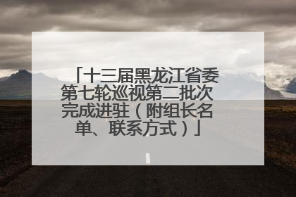 十三届黑龙江省委第七轮巡视第二批次完成进驻（附组长名单、联系方式）