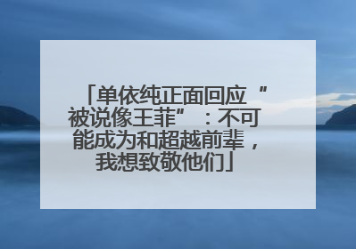 单依纯正面回应“被说像王菲”：不可能成为和超越前辈，我想致敬他们